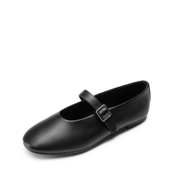 Women’s Cushioned Mary Jane Flats - BLACK-PU -  0