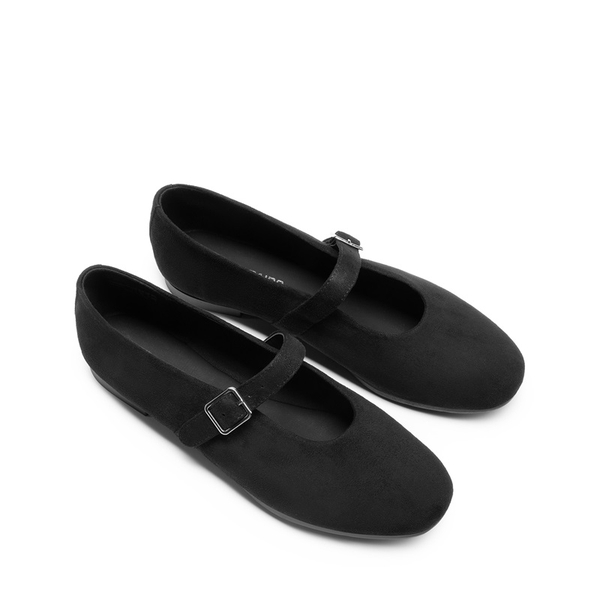Women’s Cushioned Mary Jane Flats - BLACK-SUEDE - 2