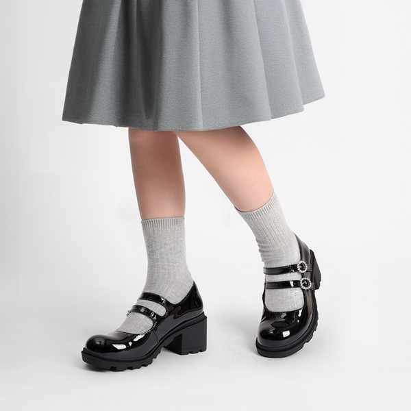 Girls’ Double-Strap Mary Jane Shoes - BLACK - 5