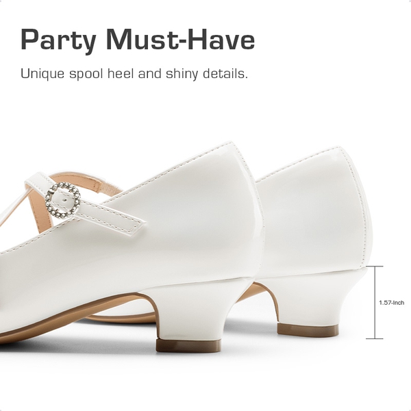 Girls’ Dressy Non-Slip Mary Jane Shoes - WHITE - 1