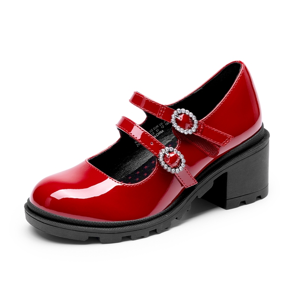 Girls’ Double-Strap Mary Jane Shoes - RED -  0