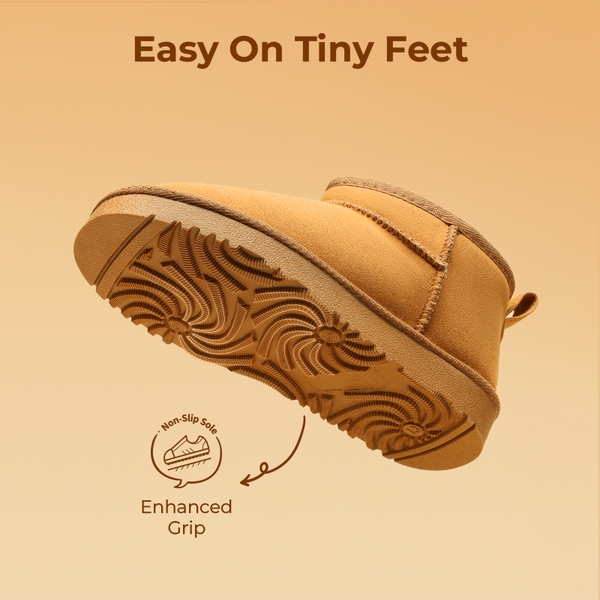 Kids’ Cozy Faux Suede Winter Boots - CAMEL - 3