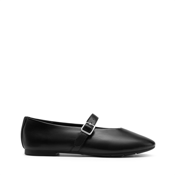 Women’s Cushioned Mary Jane Flats - BLACK-PU - 1