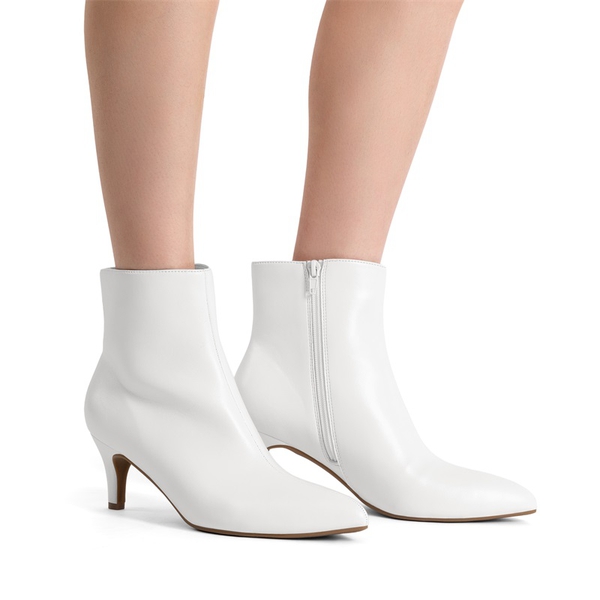 Women’s Pointed-Toe Stiletto Ankle Boots - WHITE - 6