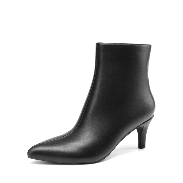 Women’s Pointed-Toe Stiletto Ankle Boots - BLACK-PU -  0
