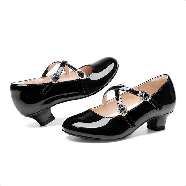 Girls’ Dressy Non-Slip Mary Jane Shoes - BLACK - 5