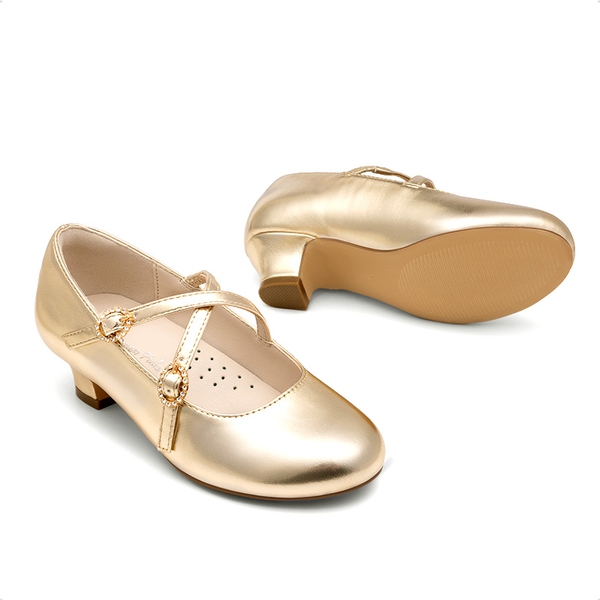 Girls’ Dressy Non-Slip Mary Jane Shoes - GOLD - 3