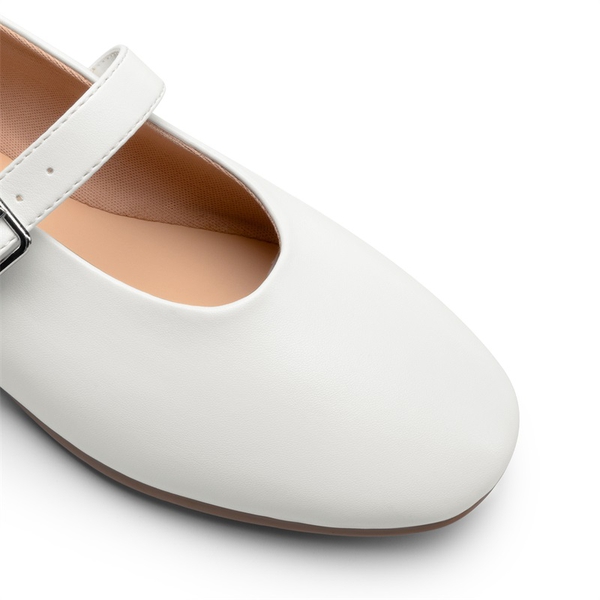 Women’s Cushioned Mary Jane Flats - WHITE - 5
