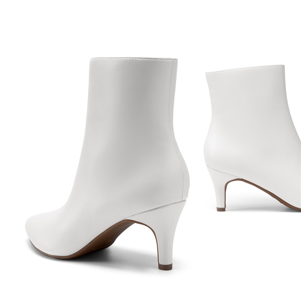Women’s Pointed-Toe Stiletto Ankle Boots - WHITE - 5