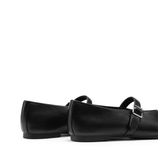 Women’s Cushioned Mary Jane Flats - BLACK-PU - 4