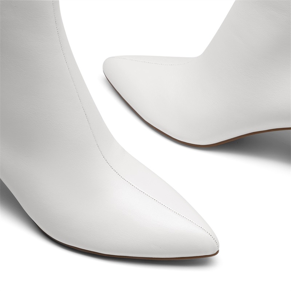 Women’s Pointed-Toe Stiletto Ankle Boots - WHITE - 4