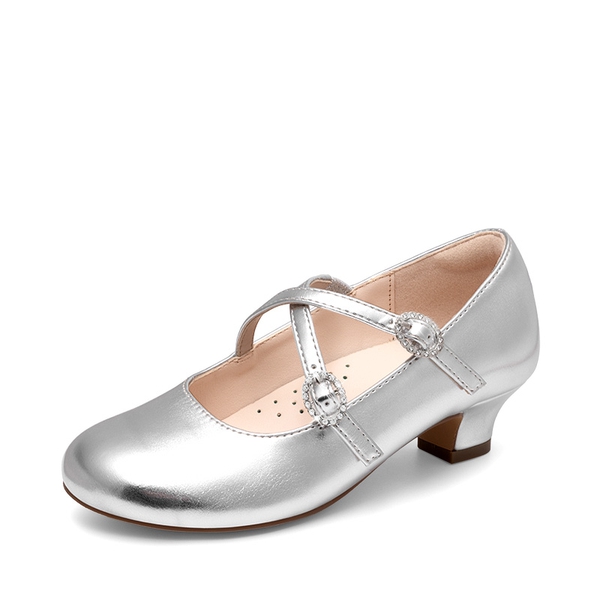 Girls’ Dressy Non-Slip Mary Jane Shoes - SILVER -  0
