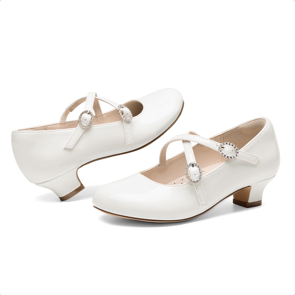 Girls’ Dressy Non-Slip Mary Jane Shoes - WHITE - 5