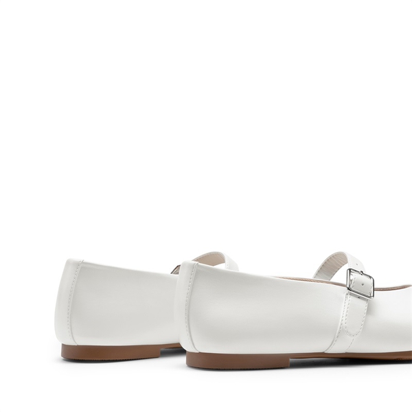 Women’s Cushioned Mary Jane Flats - WHITE - 4