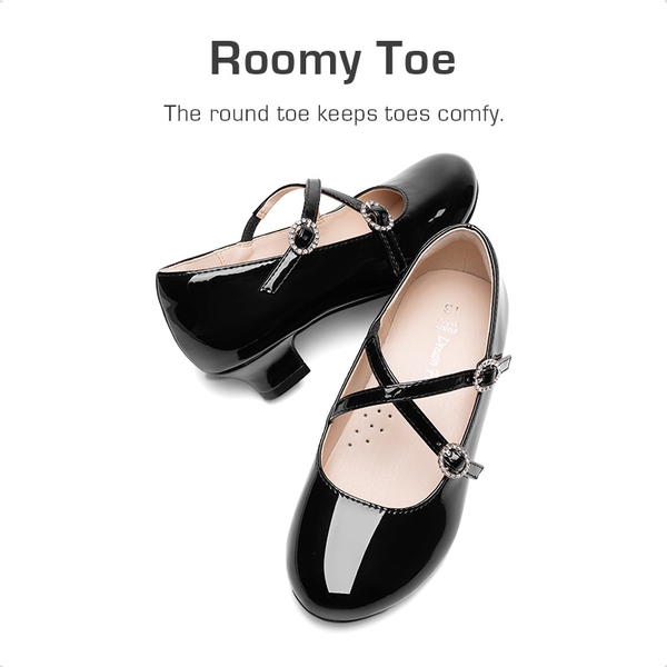 Girls’ Dressy Non-Slip Mary Jane Shoes - BLACK - 4