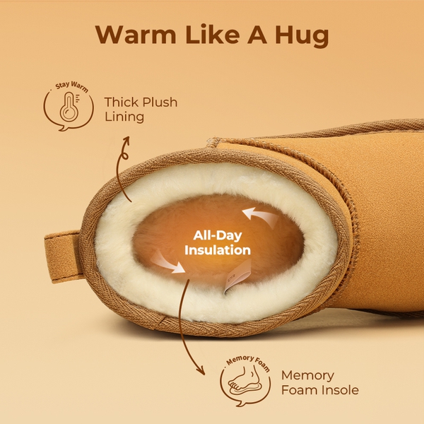 Kids’ Cozy Faux Suede Winter Boots - CAMEL - 2