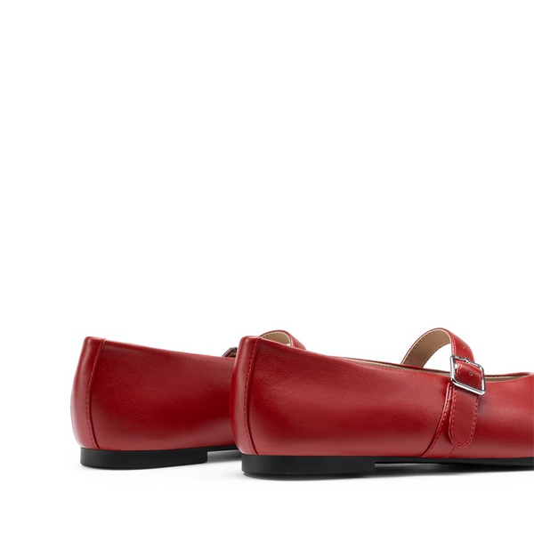 Women’s Cushioned Mary Jane Flats - RED - 4