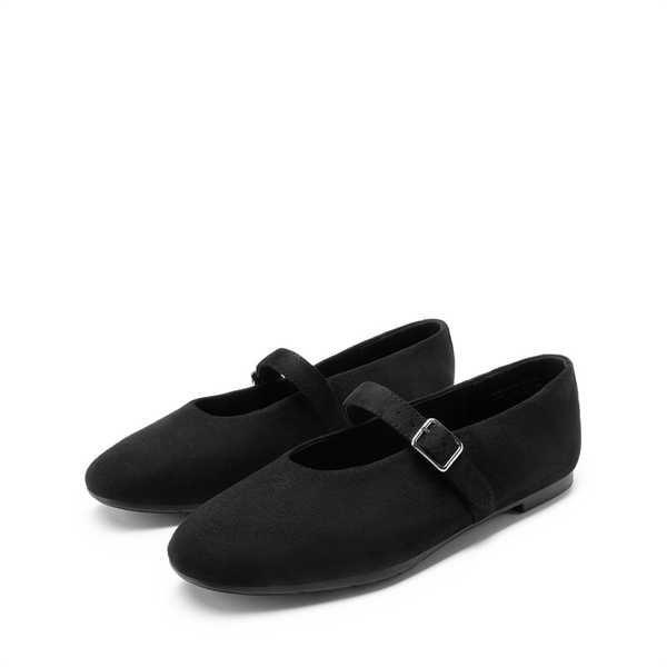 Women’s Cushioned Mary Jane Flats - BLACK-SUEDE - 6