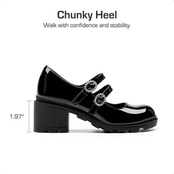 Girls’ Double-Strap Mary Jane Shoes - BLACK - 2