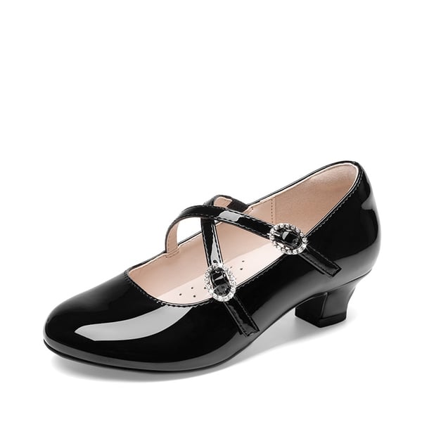 Girls’ Dressy Non-Slip Mary Jane Shoes - BLACK -  0
