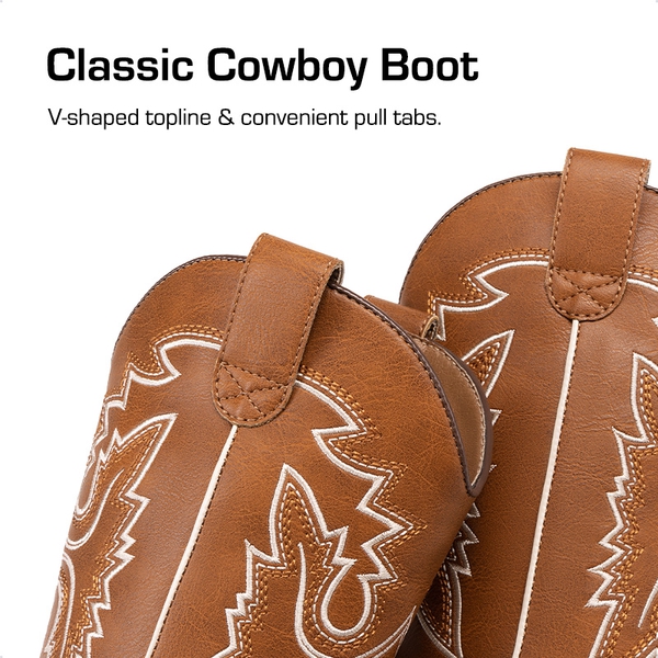 Boys’ Camouflage Western Cowboy Boots - BROWN - 2