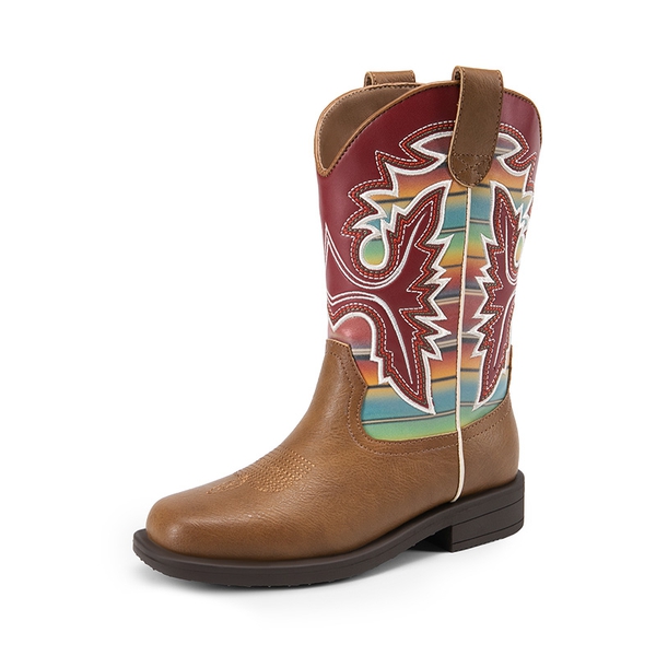 Boys’ Camouflage Western Cowboy Boots - BROWN/MULTI -  0