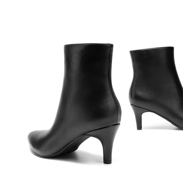 Women’s Pointed-Toe Stiletto Ankle Boots - BLACK-PU - 5