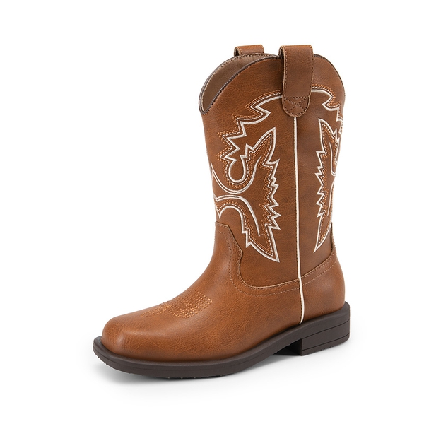 Boys’ Camouflage Western Cowboy Boots - BROWN -  0