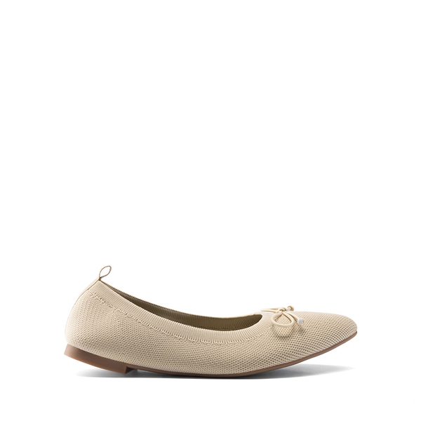 Women’s Foldable Breathable Bow Flats - NUDE - 1