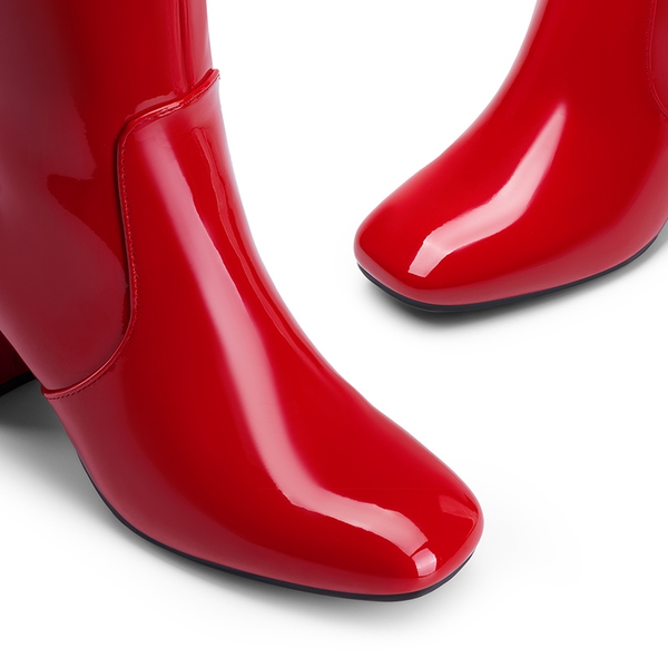 Women’s Sculpted Knee-High Boots - RED - 4