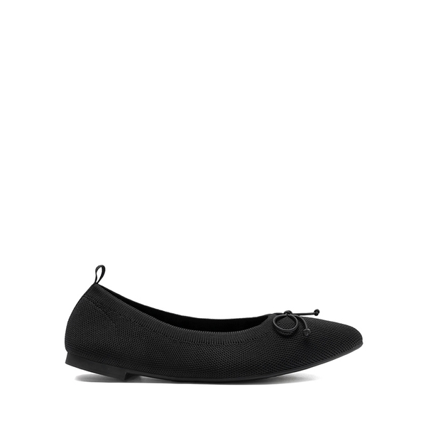 Ascenelle Women’s Foldable Breathable Bow Flats Knit Edition - BLACK - 1