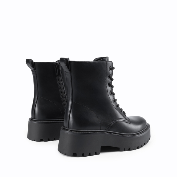 Women’s Lace-Up Combat Ankle Boots - BLACK - 3