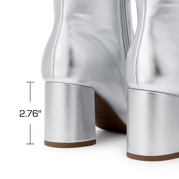 Women’s Sculpted Knee-High Boots - SILVER - 3