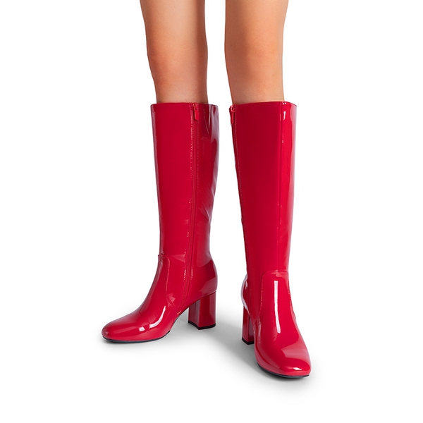 Women’s Sculpted Knee-High Boots - RED - 7