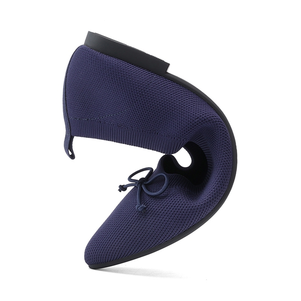 Women’s Foldable Breathable Bow Flats - NAVY - 2
