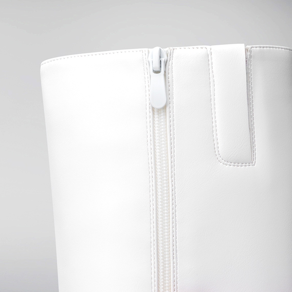 Women’s Classic Knee-High Block Boots - WHITE - 4