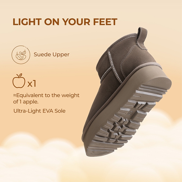 [Fuzzy Classic Maren] Women’s Suede Faux Fur Snow Boots - TAUPE - 6