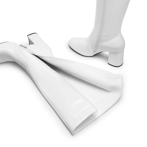 Women’s Sculpted Knee-High Boots - WHITE - 5