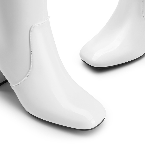 Women’s Sculpted Knee-High Boots - WHITE - 4
