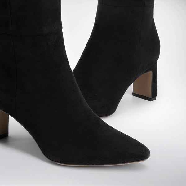 Women’s Classic Knee-High Block Boots - BLACK-SUEDE - 3