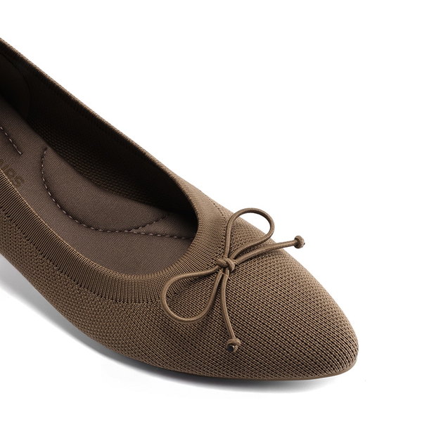 Women’s Foldable Breathable Bow Flats - BROWN - 3
