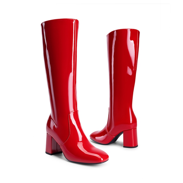 Women’s Sculpted Knee-High Boots - RED - 2
