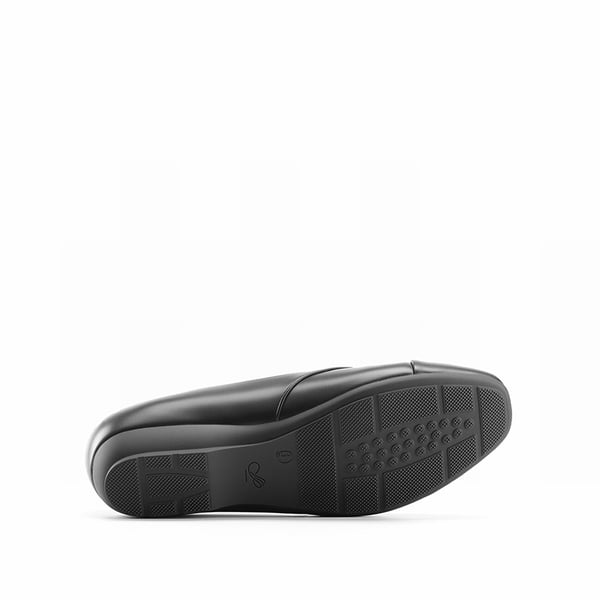 Ascenelle Women’s Wide Fit Elastic Loafers - BLACK-PU - 2