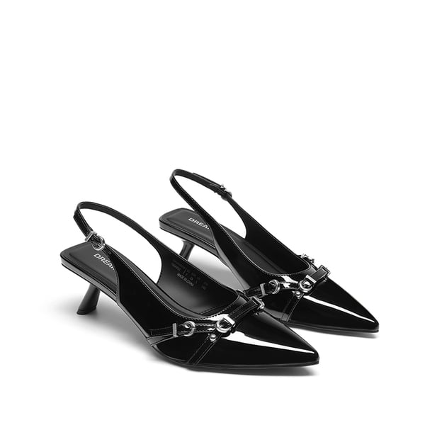Women’s Pointed Slingback Heels - BLACK - 2