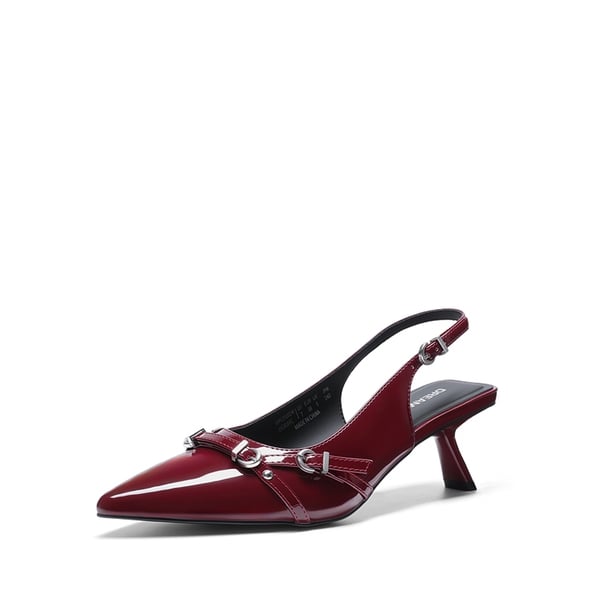Women’s Pointed Slingback Heels - BURGUNDY -  0
