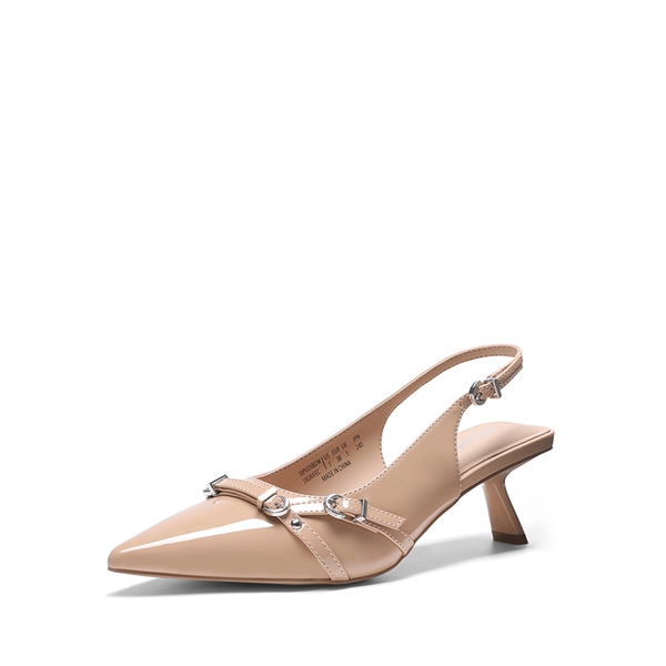 Women’s Pointed Slingback Heels - NUDE -  0