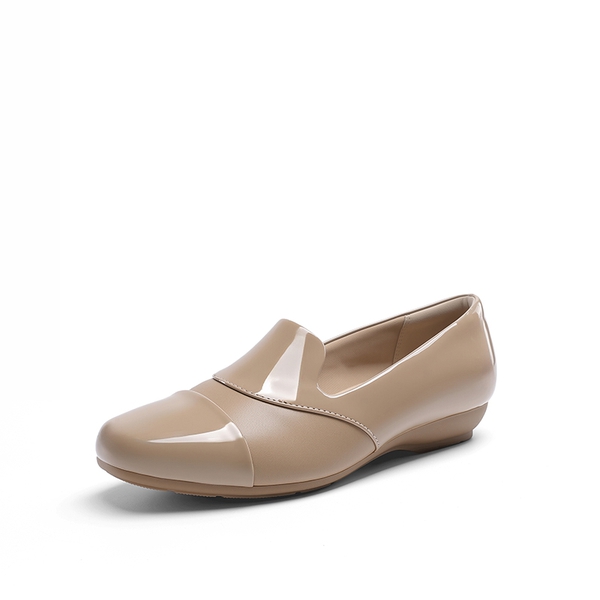 Women’s Wide Fit Elastic Loafers - NUDE -  0