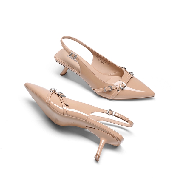 Women’s Pointed Slingback Heels - NUDE - 4