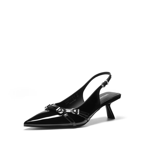 Women’s Pointed Slingback Heels - BLACK -  0