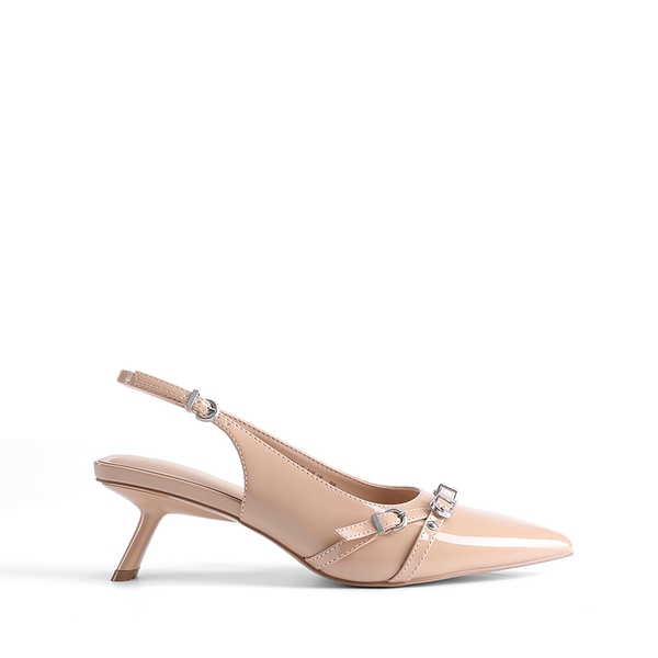 Women’s Pointed Slingback Heels - NUDE - 1